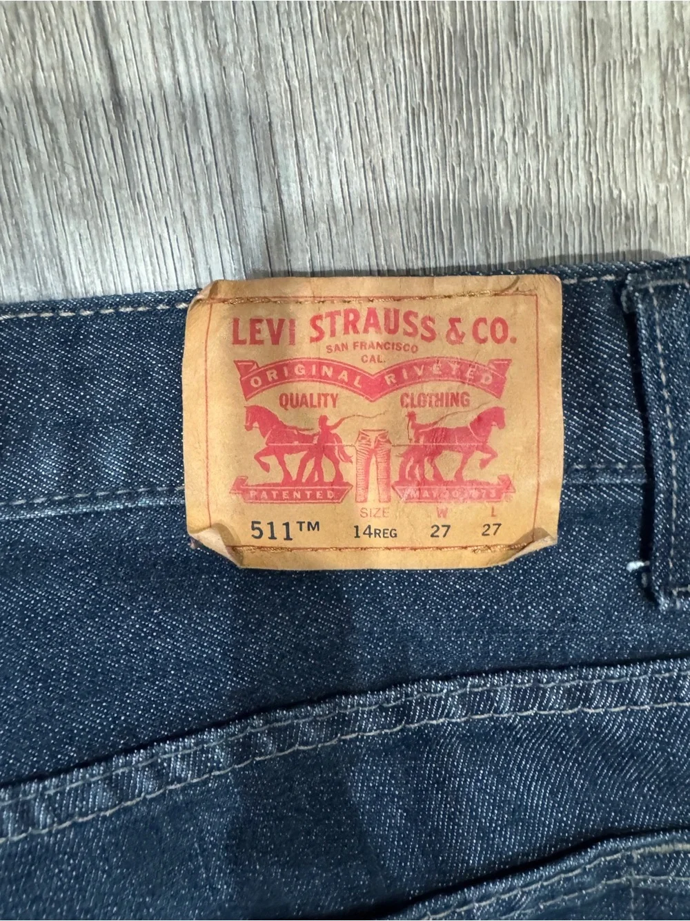 Levi's 511 Slim Dark Blue Straight Leg Jeans 14 Reg Boys